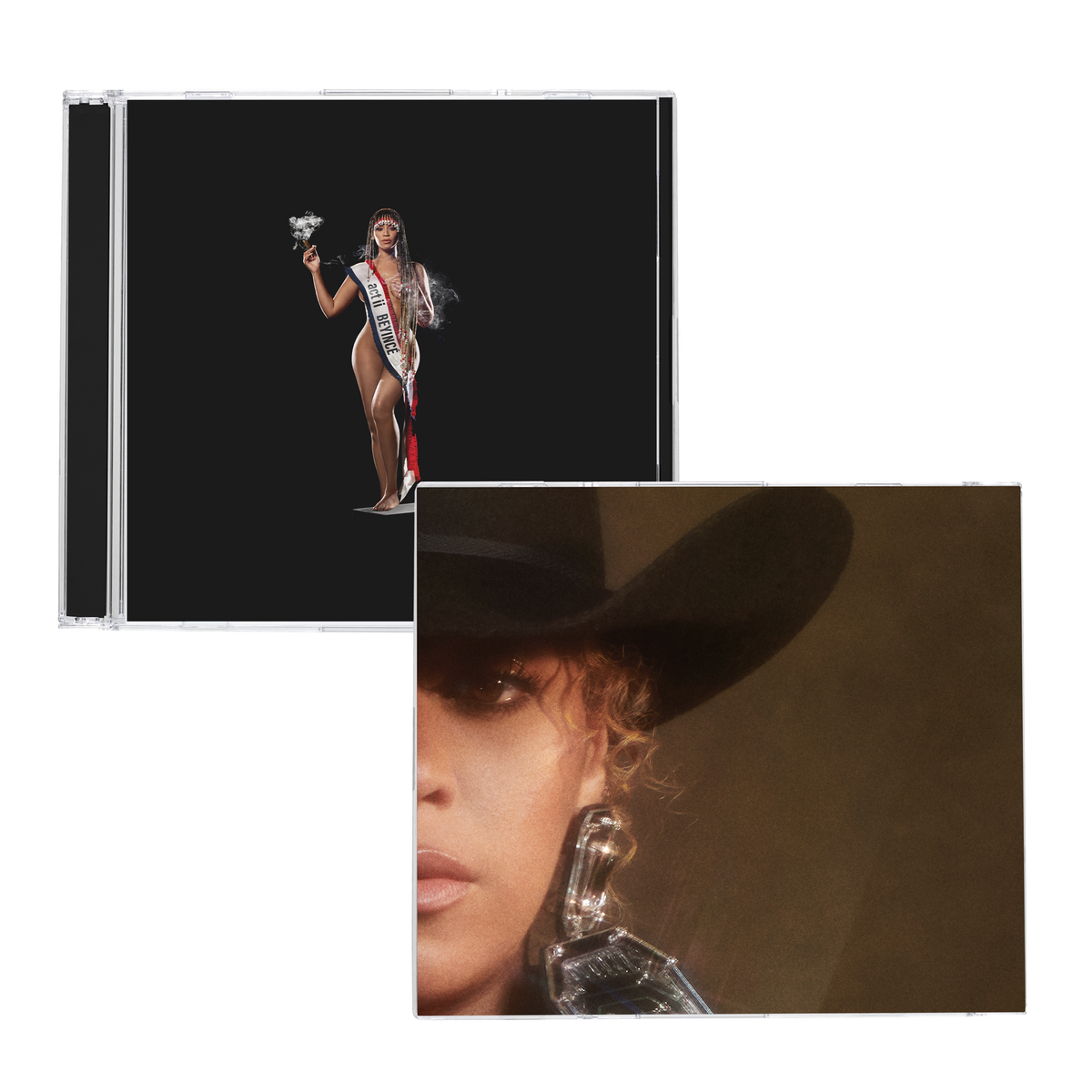 Beyoncé Cowboy Carter limited edition CD, jewel case shown with the blue alternate cover card