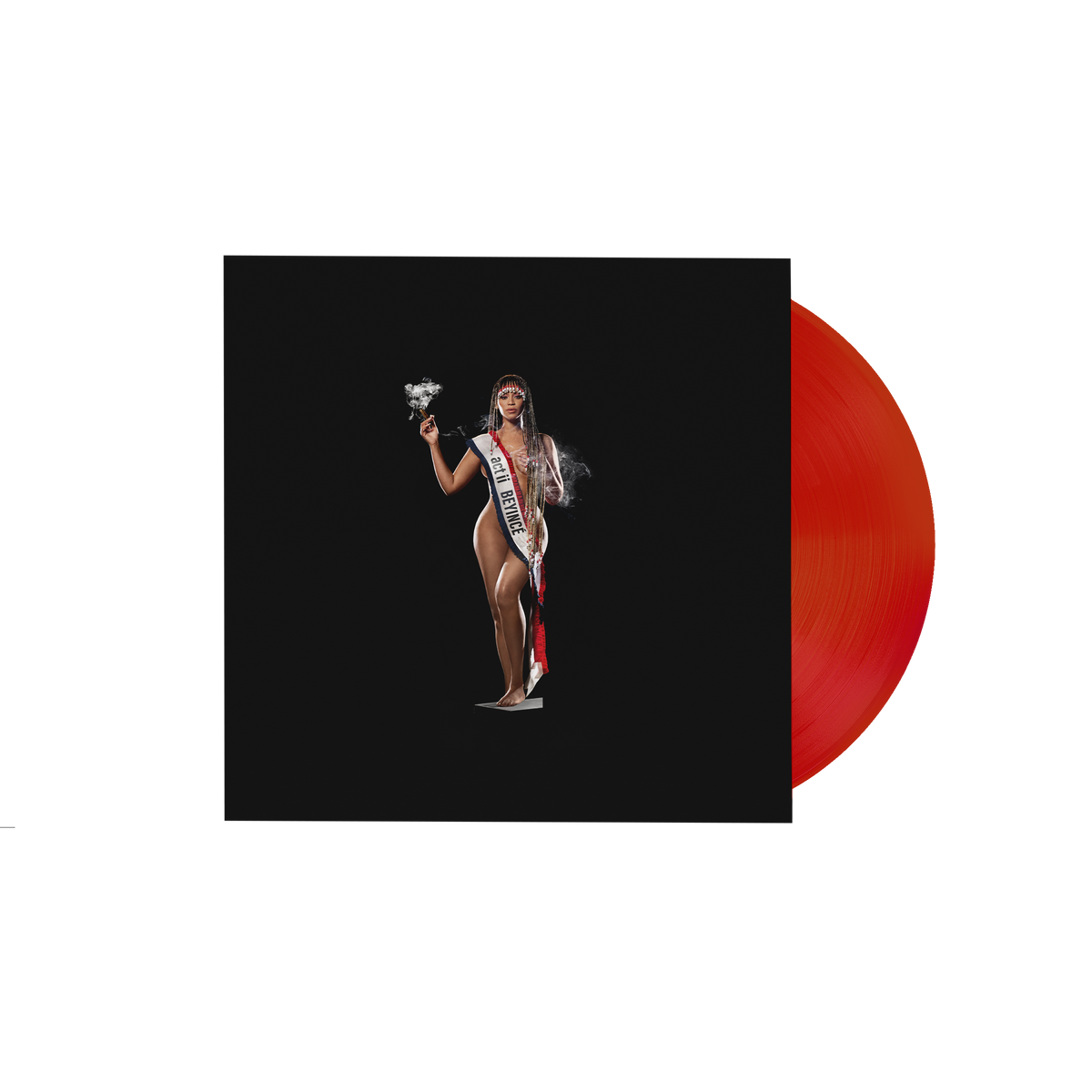 Beyoncé Cowboy Carter limited edition vinyl LP, red cover sleeve shown with a red vinyl record
