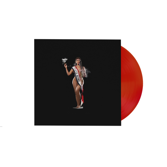 Beyoncé Cowboy Carter limited edition vinyl LP, red cover sleeve shown with a red vinyl record