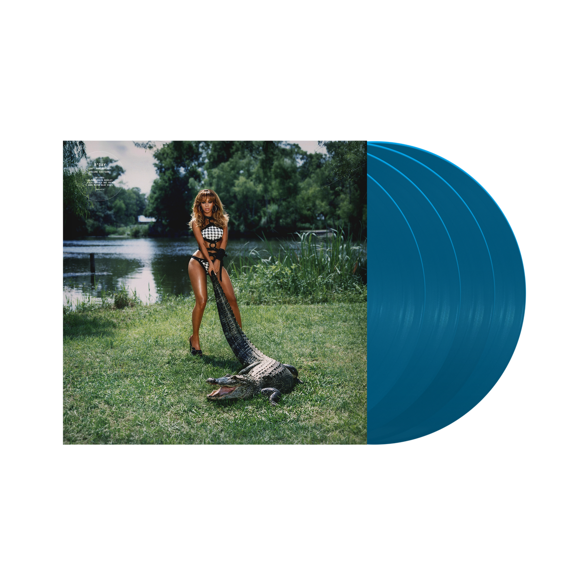 B'DAY 20th Anniversary Deluxe Edition vinyl sleeve shown with its two blue vinyl records