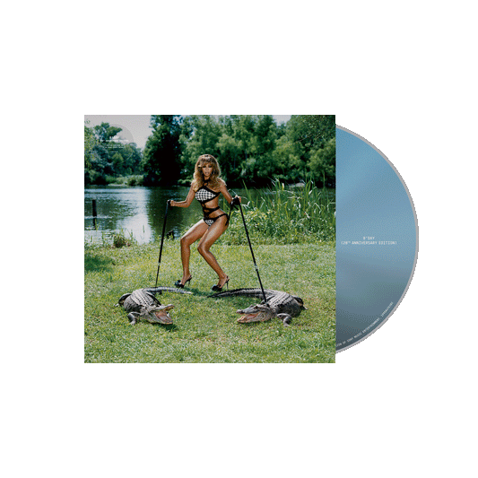 Beyoncé B'DAY 20th Anniversary Edition CD album, lawnmower cover artwork beside the pale blue disc