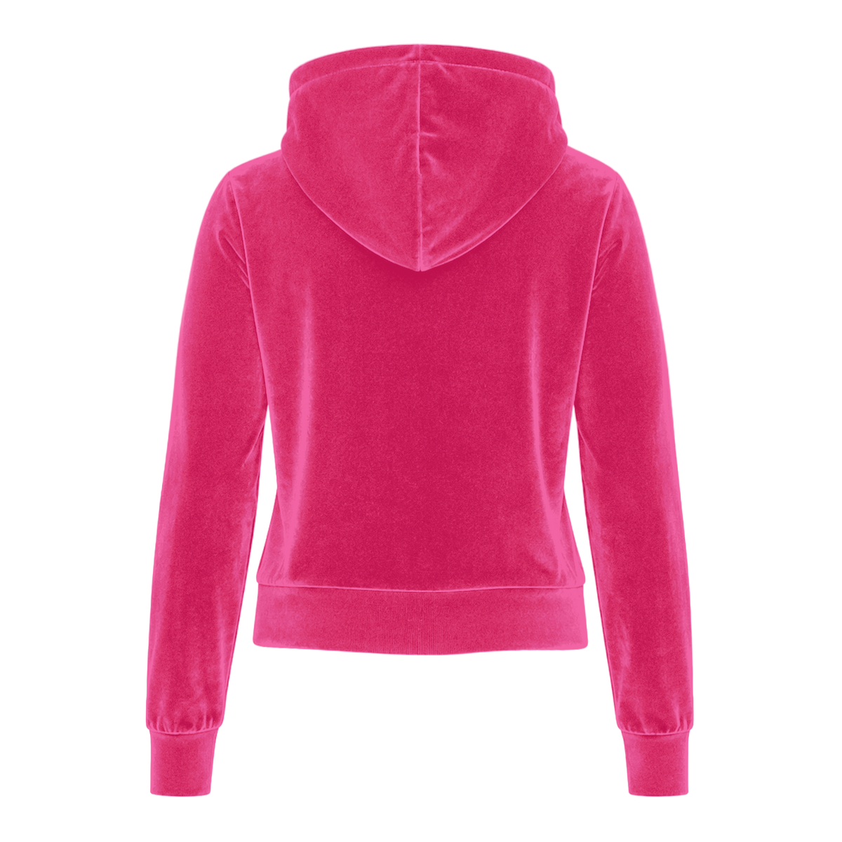 Donk hot pink velour zip hoodie, plain back view of the tracksuit jacket